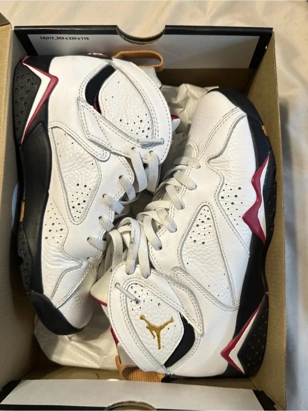 AIR JORDAN VII 7 (GS) CARDINAL RED WHITE 2022 DQ6040-106 (SIZE 5.5Y = WOMENS 7)